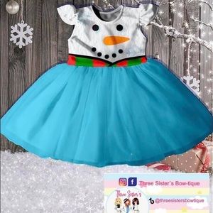 Toddler Girl/ Little Girl Dress Xmas/Snow Man . Various sizes available